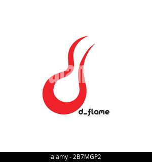 letter d flame design logo vector Stock Vector