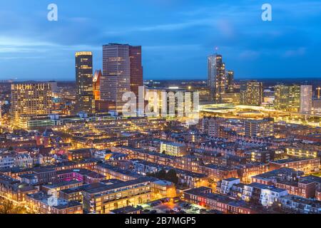 The Hague, Netherlands city centre skyline at twilight. Stock Photo