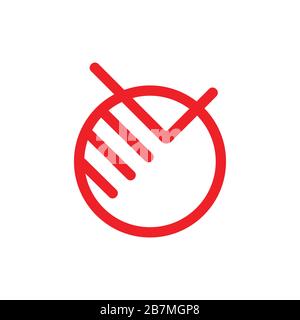 line pointing finger number 2 logo vector Stock Vector