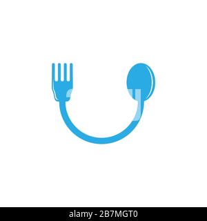 simple spoon fork kid decoration vector Stock Vector