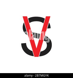 letters vs simple line logo vector Stock Vector