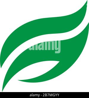 simple letter g curves geometric green leaf motion logo vector Stock Vector