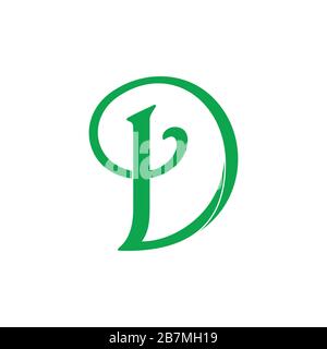 letter d simple curves overlap logo vector Stock Vector