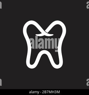 simple tooth dental line symbol vector Stock Vector