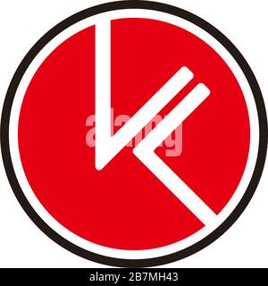 abstract letter kl negative space circle geometric line logo vector Stock Vector