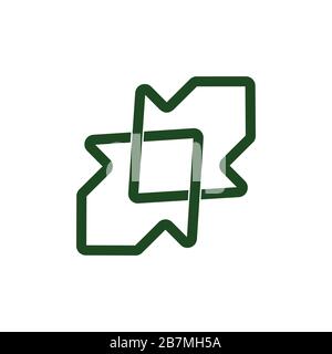 linked geometric arrow logo vector Stock Vector