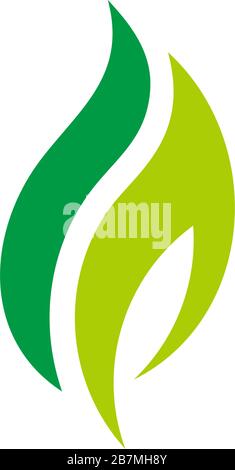 simple curves geometric leaf motion logo vector Stock Vector