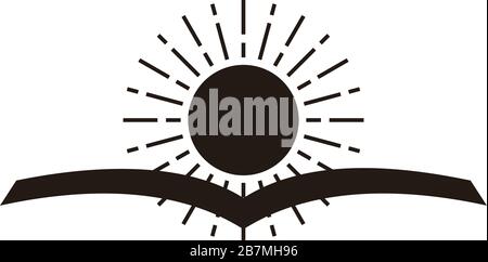 shine book sun smart education symbol vector Stock Vector