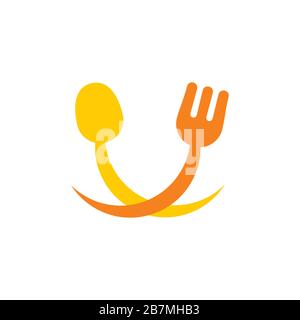 linked spoon fork restaurant symbol vector Stock Vector Image & Art - Alamy