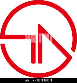 abstract letter ha circle geometric design arrow symbol logo vector Stock Vector