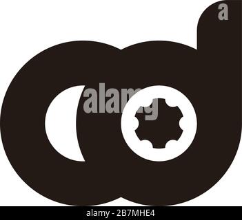 letter cd tires shape symbol logo vector Stock Vector