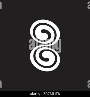 spiral cute two logo vector Stock Vector