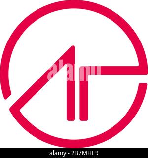 abstract letter ar circle geometric line design symbol logo vector Stock Vector