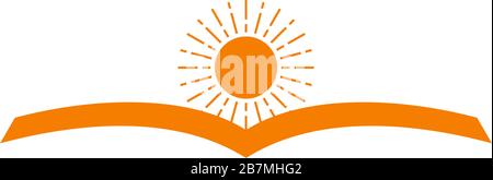 geometric sunrise book shape education symbol logo vector Stock Vector