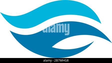 abstract curves blue wave geometric logo vector Stock Vector