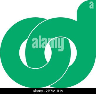 letter od linked chain flat design symbol logo vector Stock Vector
