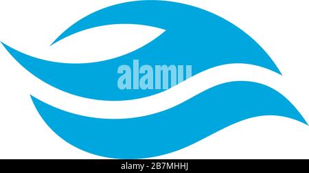 abstract curves blue wave geometric logo vector Stock Vector