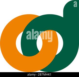 letter od linked colorful overlap design symbol logo vector Stock Vector