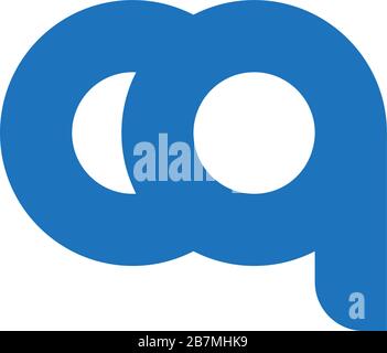 letter oq linked chain simple geometric design symbol logo vector Stock Vector