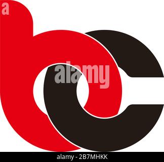 letter bc linked chain flat colorful design symbol logo vector Stock Vector
