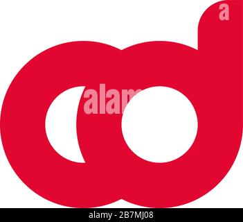 letter od linked chain simple geometric design symbol logo vector Stock Vector