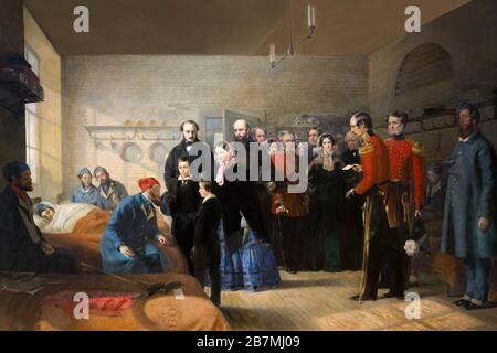 Queen Victoria's First Visit to her Wounded Soldiers, Jerry Barrett, 1856, Stock Photo