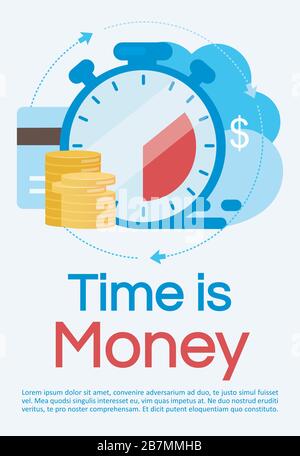 Time is money poster vector template Stock Vector