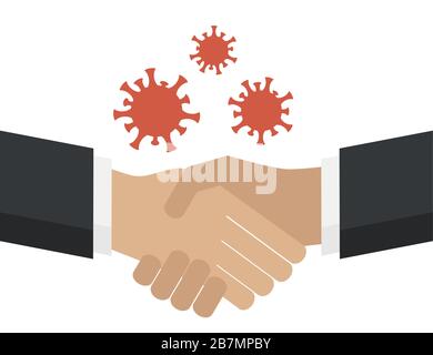 virus transmission by shaking hands info graphic vector illustration EPS10 Stock Vector