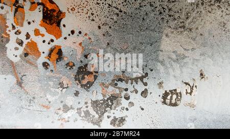 Abstract grunge surface orange gold golden yellow glare background. abstract yellow background texture. Background from old and rusty metal. Stock Photo