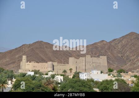 Distant view on historic Bahla fort Oman Stock Photo