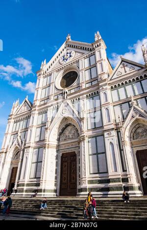 Basilica di Santa Croce di Firenze, Piazza di Santa Croce, Florence, Italy Stock Photo