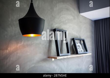 Vintage lantern in the room of loft interior Stock Photo