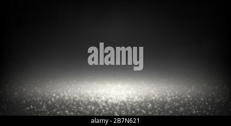 falling glittering dust spotlight, luxury blurred lights bokeh. vector Stock Vector