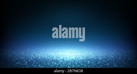 falling glittering dust spotlight, luxury blurred lights bokeh. vector Stock Vector