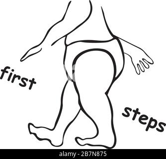 baby first step clipart images