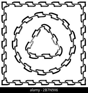 Set of Chain Frames Isolated on White Background Stock Vector