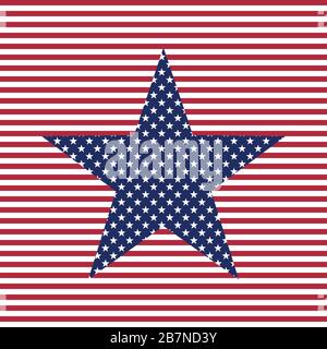 USA vector with stars and stripes pattern. Stock Vector