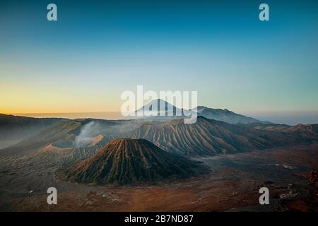 Volcanoes in Bromo Tengger-Semeru National park, Java Stock Photo