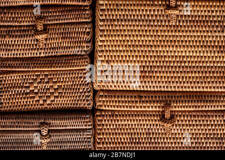 Detail of weave work on a Balinese basket Stock Photo