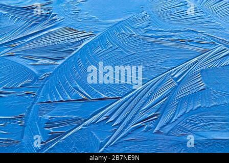 Blue geometric ice forms abstract natural background Stock Photo