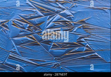 Blue geometric ice forms abstract natural background Stock Photo