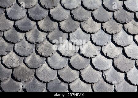 Houses clad in slate, Bad Berleburg, Wittgensteiner Land district, North Rhine-Westphalia, Germany, Europe Stock Photo