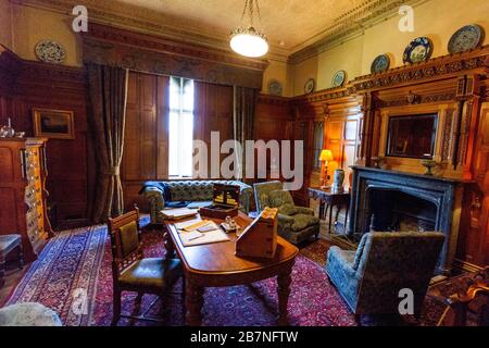 Antony's study at Tyntesfield House, nr Wraxall, North Somerset, England, UK Stock Photo