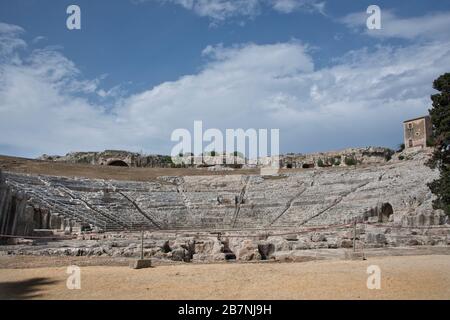 Neapolis archaeological park, Syracuse, Sicily.One of Sicily's best preserved ancient ruin, constructed in the 5th century BC, Stock Photo