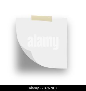 sheet with scotch of paper isolated on white Stock Photo