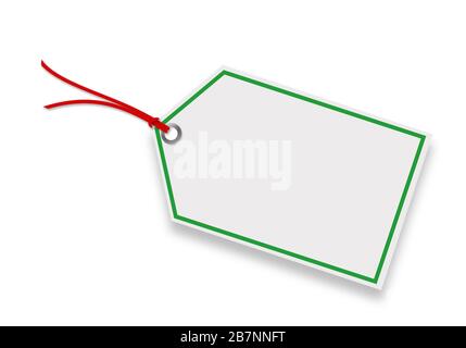 Etiquette with cord isolated on white background Stock Photo