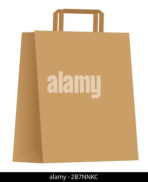 brown paper bag isolated on white background Stock Photo
