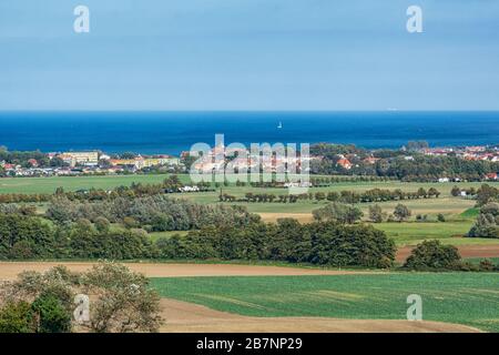 View from the lighthouse on Bastorf on the Baltic Sea Stock Photo