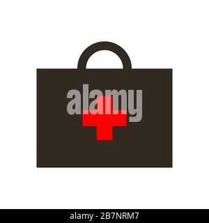 Virus first aid help kit box icon Stock Vector
