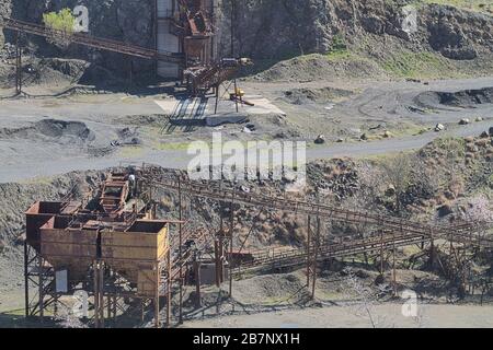 elevators at the quarry Stock Photo